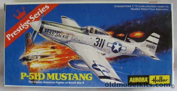 Aurora-Heller 1/72 North American P-51D Mustang - USAAF 20th Air Force Pacific Theater / 8th Air Force Europe, 6607 plastic model kit